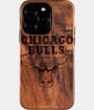 Eco-friendly Chicago Bulls iPhone 16 Pro Case - Carved Wood Custom Chicago Bulls Gift For Him - Monogrammed Personalized iPhone 16 Pro Cover By Engraved In Nature