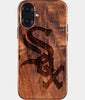 Eco-friendly Chicago White Sox iPhone 16 Plus Case - Carved Wood Custom Chicago White Sox Gift For Him - Monogrammed Personalized iPhone 16 Plus Cover By Engraved In Nature