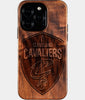 Eco-friendly Cleveland Cavaliers iPhone 16 Pro Case - Carved Wood Custom Cleveland Cavaliers Gift For Him - Monogrammed Personalized iPhone 16 Pro Cover By Engraved In Nature