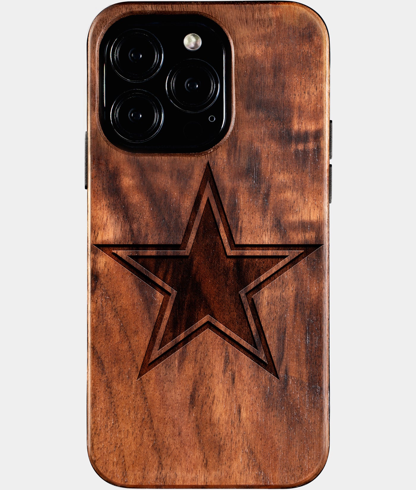Eco-friendly Dallas Cowboys iPhone 16 Pro Case - Carved Wood Custom Dallas Cowboys Gift For Him - Monogrammed Personalized iPhone 16 Pro Cover By Engraved In Nature