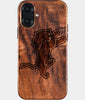 Eco-friendly Detroit Lions iPhone 16 Plus Case - Carved Wood Custom Detroit Lions Gift For Him - Monogrammed Personalized iPhone 16 Plus Cover By Engraved In Nature
