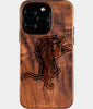 Eco-friendly Detroit Lions iPhone 16 Pro Case - Carved Wood Custom Detroit Lions Gift For Him - Monogrammed Personalized iPhone 16 Pro Cover By Engraved In Nature