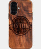 Eco-friendly Detroit Pistons iPhone 16 Case - Carved Wood Custom Detroit Pistons Gift For Him - Monogrammed Personalized iPhone 16 Cover By Engraved In Nature