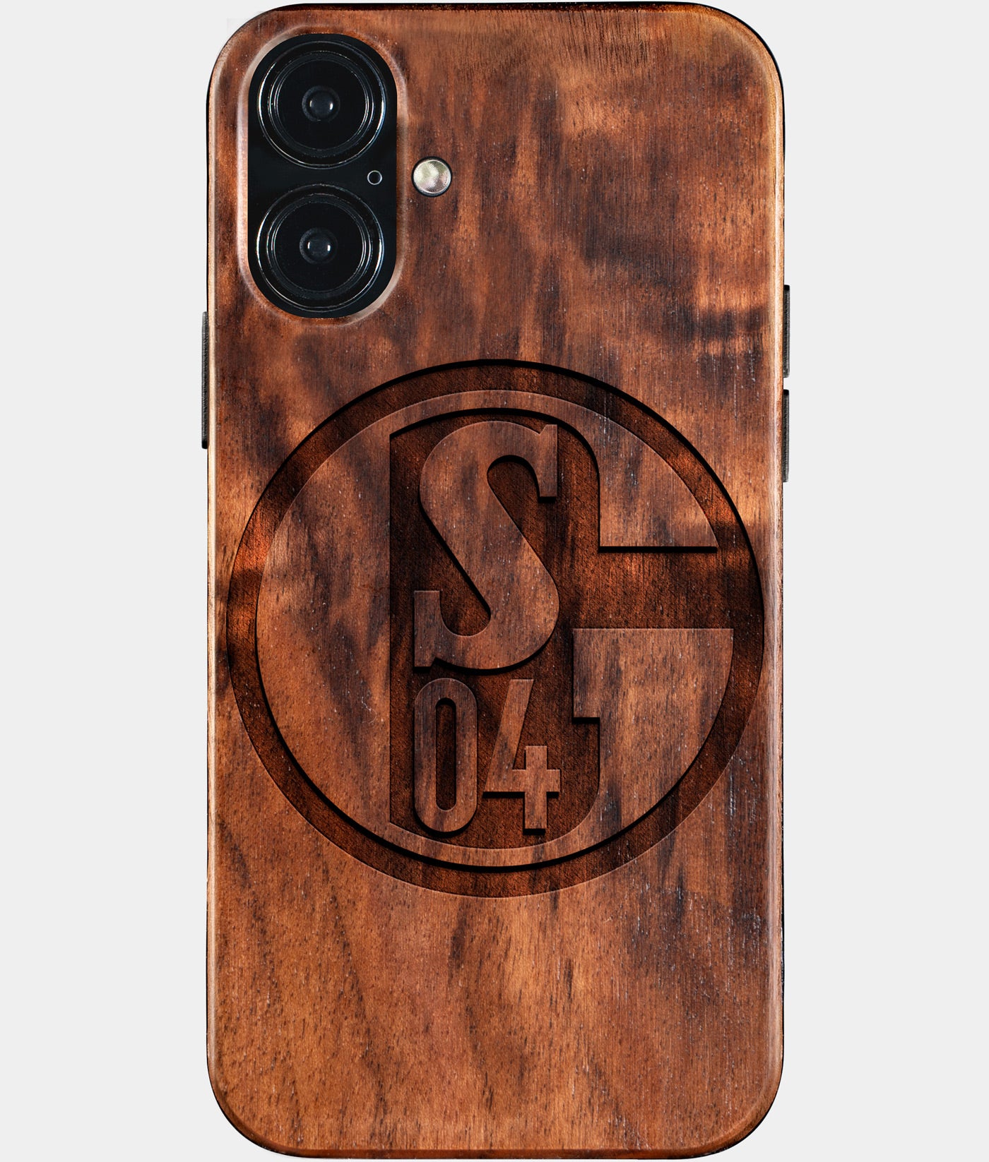 Eco-friendly FC Schalke 04 iPhone 16 Plus Case - Carved Wood Custom FC Schalke 04 Gift For Him - Monogrammed Personalized iPhone 16 Plus Cover By Engraved In Nature