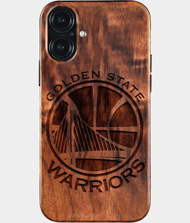 Eco-friendly Golden State Warriors iPhone 16 Plus Case - Carved Wood Custom Golden State Warriors Gift For Him - Monogrammed Personalized iPhone 16 Plus Cover By Engraved In Nature