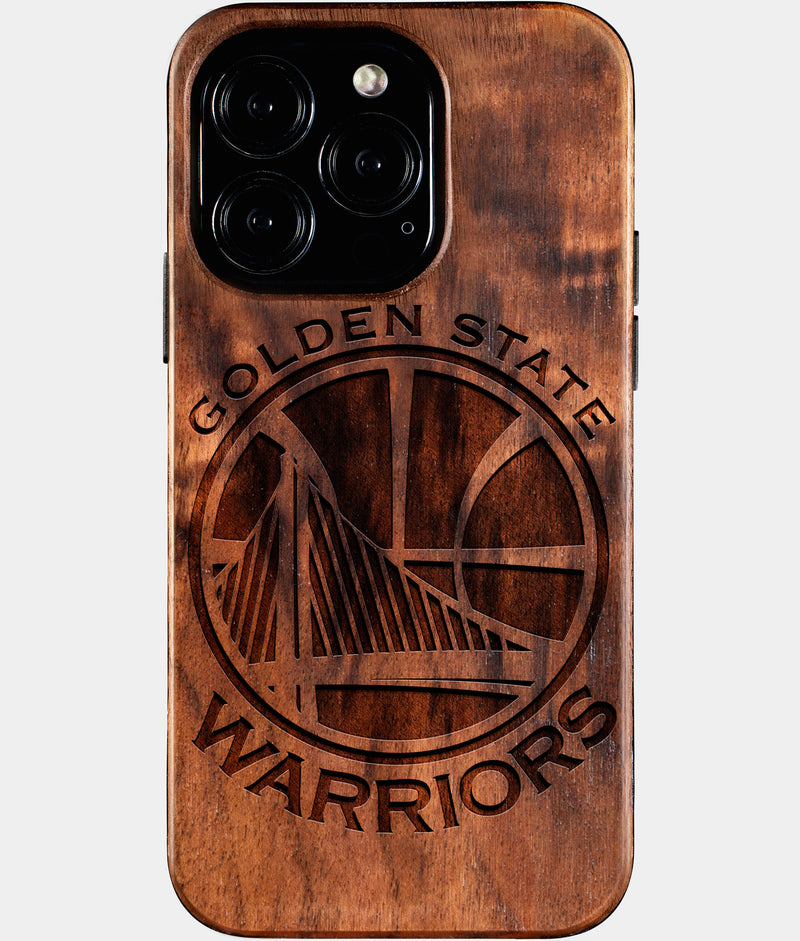 Eco-friendly Golden State Warriors iPhone 16 Pro Case - Carved Wood Custom Golden State Warriors Gift For Him - Monogrammed Personalized iPhone 16 Pro Cover By Engraved In Nature