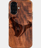 Eco-friendly Houston Texans iPhone 16 Case - Carved Wood Custom Houston Texans Gift For Him - Monogrammed Personalized iPhone 16 Cover By Engraved In Nature