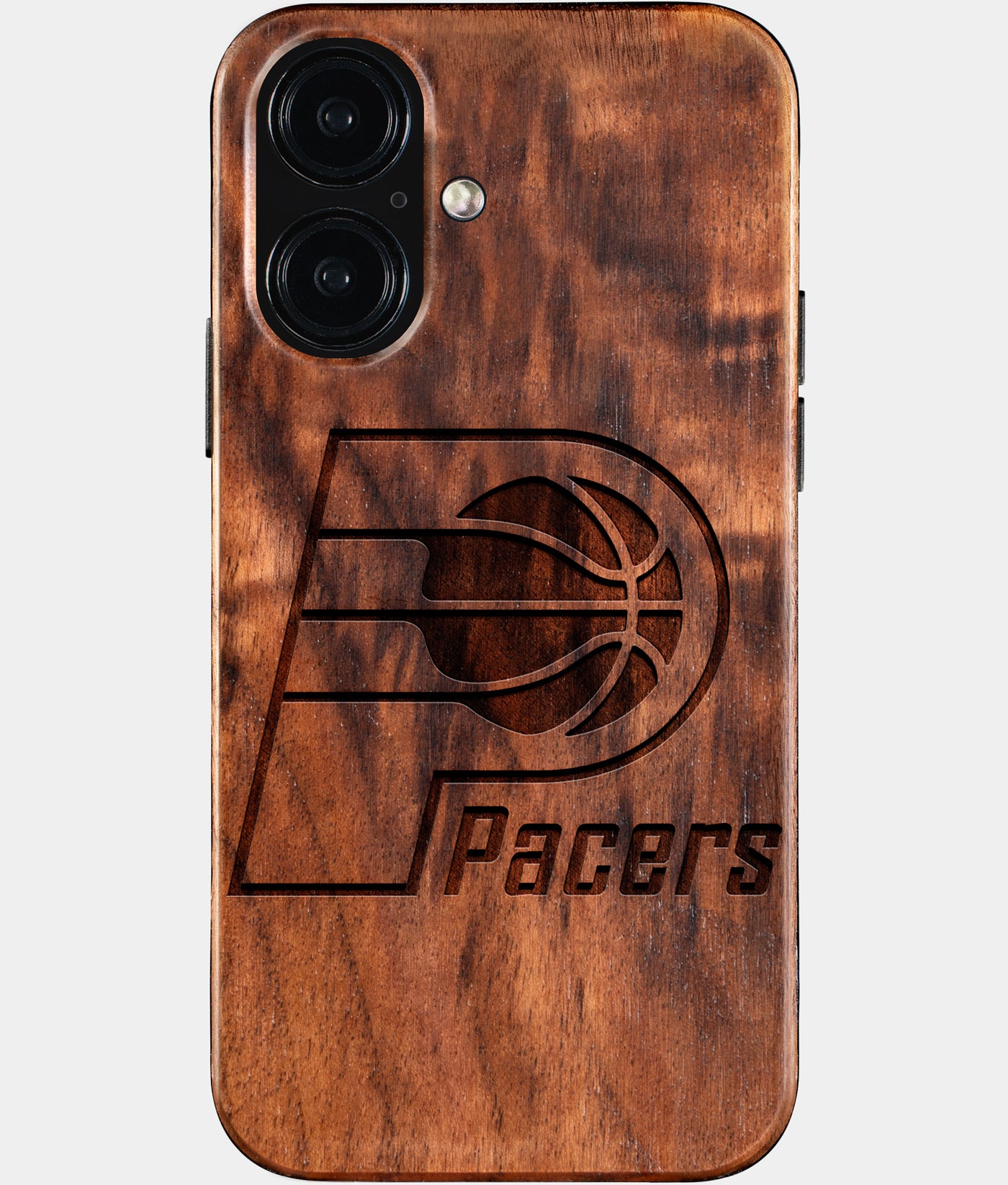 Eco-friendly Indiana Pacers iPhone 16 Case - Carved Wood Custom Indiana Pacers Gift For Him - Monogrammed Personalized iPhone 16 Cover By Engraved In Nature