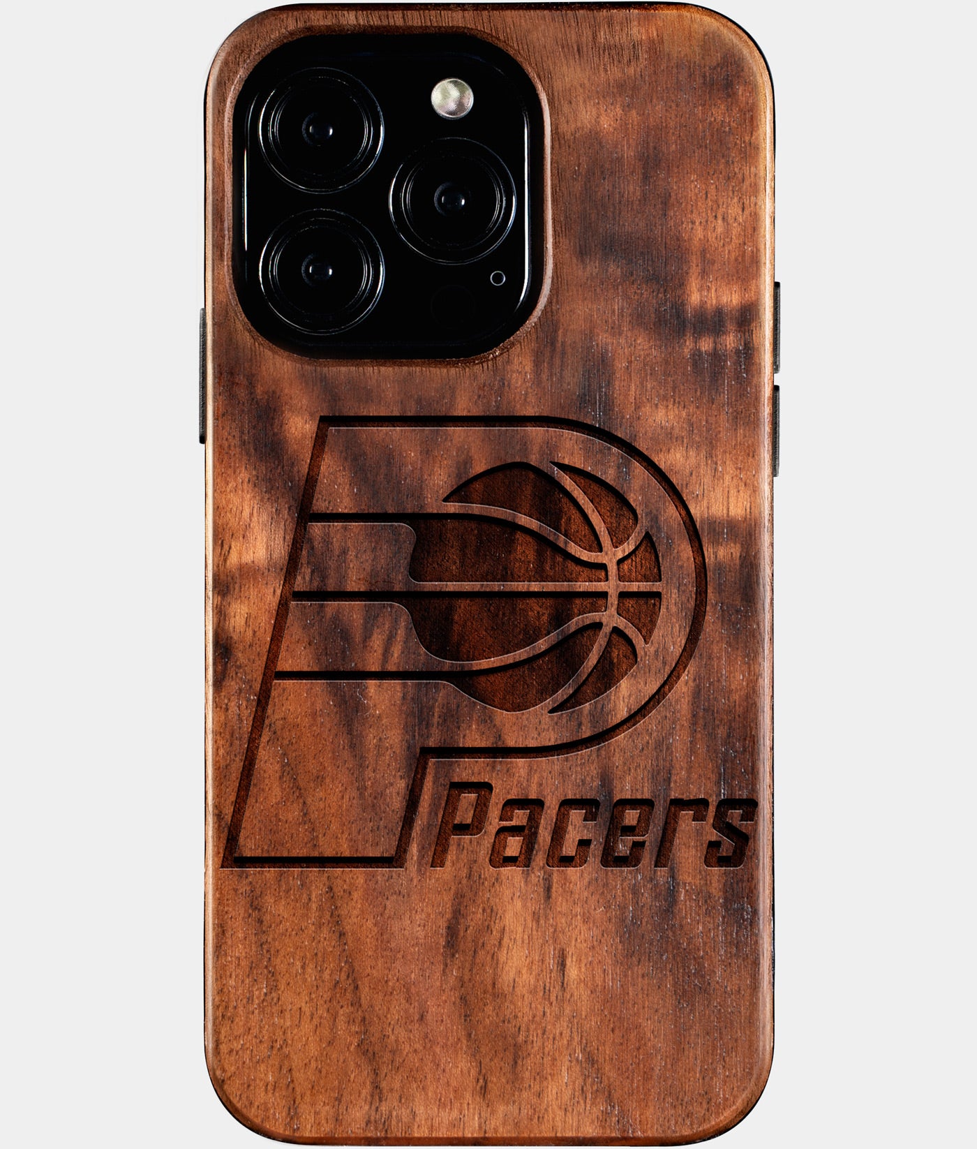 Eco-friendly Indiana Pacers iPhone 16 Pro Case - Carved Wood Custom Indiana Pacers Gift For Him - Monogrammed Personalized iPhone 16 Pro Cover By Engraved In Nature