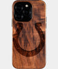 Eco-friendly Indianapolis Colts iPhone 16 Pro Case - Carved Wood Custom Indianapolis Colts Gift For Him - Monogrammed Personalized iPhone 16 Pro Cover By Engraved In Nature