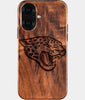 Eco-friendly Jacksonville Jaguars iPhone 16 Case - Carved Wood Custom Jacksonville Jaguars Gift For Him - Monogrammed Personalized iPhone 16 Cover By Engraved In Nature