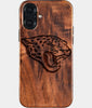 Eco-friendly Jacksonville Jaguars iPhone 16 Plus Case - Carved Wood Custom Jacksonville Jaguars Gift For Him - Monogrammed Personalized iPhone 16 Plus Cover By Engraved In Nature