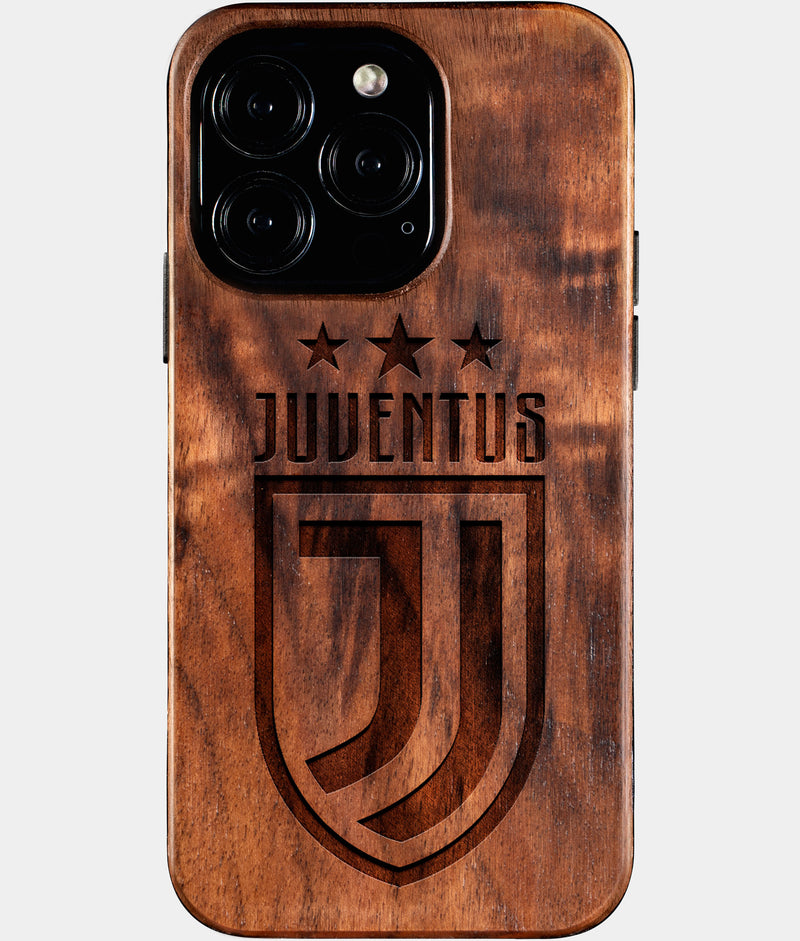 Eco-friendly Juventus FC iPhone 16 Pro Case - Carved Wood Custom Juventus FC Gift For Him - Monogrammed Personalized iPhone 16 Pro Cover By Engraved In Nature