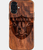 Custom Las Vegas Raiders iPhone 16 Plus Case - Carved Wood Raiders Cover - Eco-friendly Las Vegas Raiders iPhone 16 Plus Case - Custom Las Vegas Raiders Gift For Him - Monogrammed Personalized iPhone 16 Plus Cover By Engraved In Nature