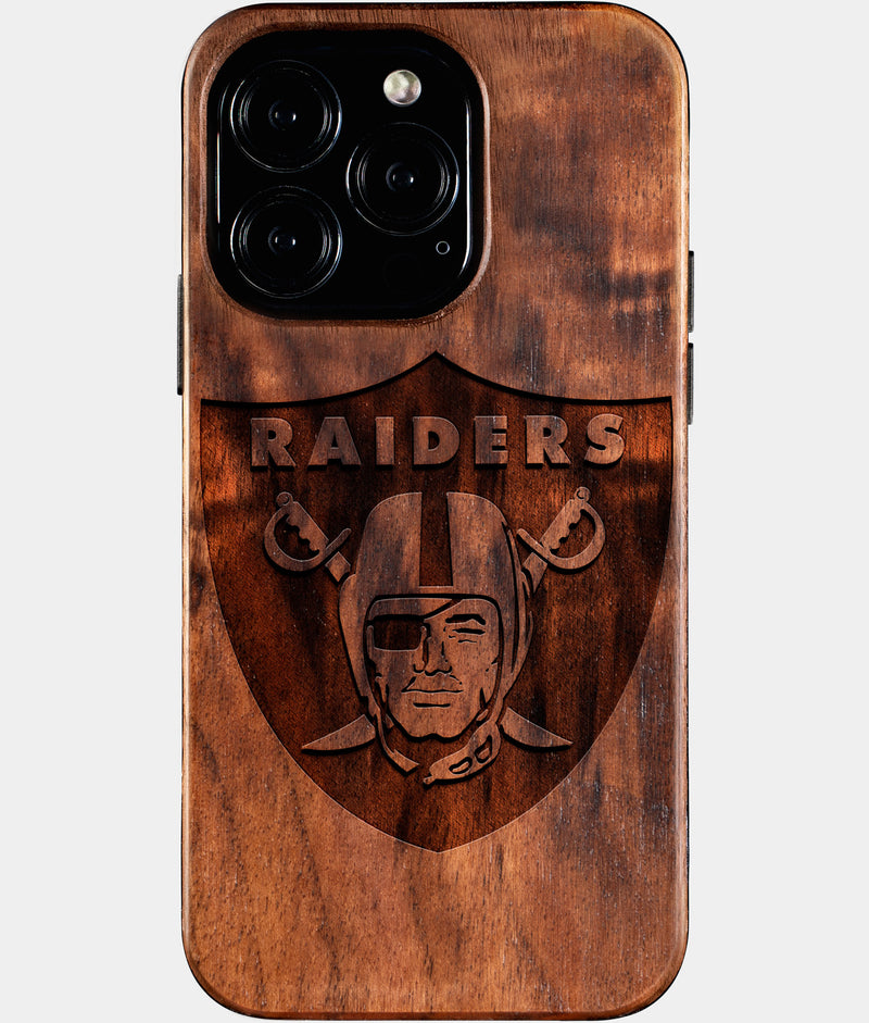 Custom Las Vegas Raiders iPhone 16 Pro Case - Carved Wood Raiders Cover - Eco-friendly Las Vegas Raiders iPhone 16 Pro Case - Custom Las Vegas Raiders Gift For Him - Monogrammed Personalized iPhone 16 Pro Cover By Engraved In Nature