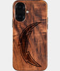 Eco-friendly Los Angeles Chargers iPhone 16 Case - Carved Wood Custom Los Angeles Chargers Gift For Him - Monogrammed Personalized iPhone 16 Cover By Engraved In Nature