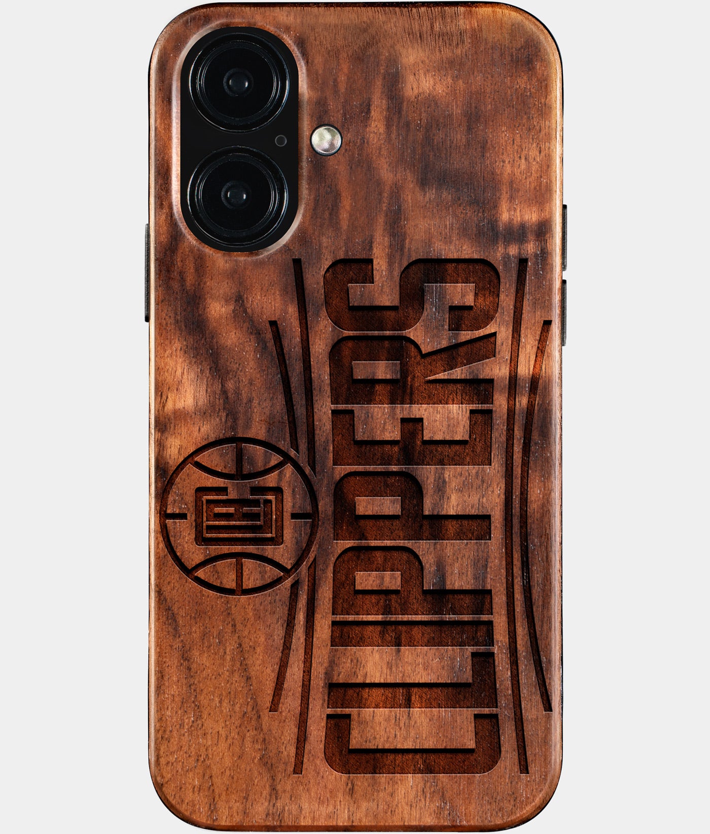 Eco-friendly Los Angeles Clippers iPhone 16 Case - Carved Wood Custom Los Angeles Clippers Gift For Him - Monogrammed Personalized iPhone 16 Cover By Engraved In Nature
