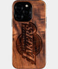 Eco-friendly Los Angeles Lakers iPhone 16 Pro Case - Carved Wood Custom Los Angeles Lakers Gift For Him - Monogrammed Personalized iPhone 16 Pro Cover By Engraved In Nature