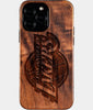 Eco-friendly Los Angeles Lakers iPhone 16 Pro Max Case - Carved Wood Custom Los Angeles Lakers Gift For Him - Monogrammed Personalized iPhone 16 Pro Max Cover By Engraved In Nature