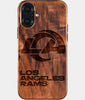 Eco-friendly Los Angeles Rams iPhone 16 Plus Case - Carved Wood Custom Los Angeles Rams Gift For Him - Monogrammed Personalized iPhone 16 Plus Cover By Engraved In Nature
