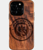 Eco-friendly Manchester City FC iPhone 16 Pro Case - Carved Wood Custom Manchester City FC Gift For Him - Monogrammed Personalized iPhone 16 Pro Cover By Engraved In Nature