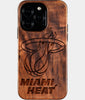Eco-friendly Miami Heat iPhone 16 Pro Case - Carved Wood Custom Miami Heat Gift For Him - Monogrammed Personalized iPhone 16 Pro Cover By Engraved In Nature