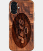 Eco-friendly New York Jets iPhone 16 Plus Case - Carved Wood Custom New York Jets Gift For Him - Monogrammed Personalized iPhone 16 Plus Cover By Engraved In Nature