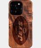Eco-friendly New York Jets iPhone 16 Pro Case - Carved Wood Custom New York Jets Gift For Him - Monogrammed Personalized iPhone 16 Pro Cover By Engraved In Nature
