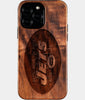 Eco-friendly New York Jets iPhone 16 Pro Max Case - Carved Wood Custom New York Jets Gift For Him - Monogrammed Personalized iPhone 16 Pro Max Cover By Engraved In Nature