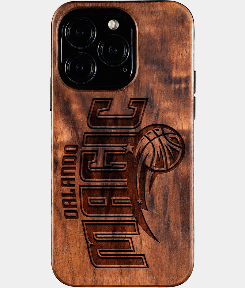 Eco-friendly Orlando Magic iPhone 16 Pro Case - Carved Wood Custom Orlando Magic Gift For Him - Monogrammed Personalized iPhone 16 Pro Cover By Engraved In Nature