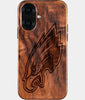 Eco-friendly Philadelphia Eagles iPhone 16 Case - Carved Wood Custom Philadelphia Eagles Gift For Him - Monogrammed Personalized iPhone 16 Cover By Engraved In Nature