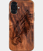 Eco-friendly Philadelphia Eagles iPhone 16 Plus Case - Carved Wood Custom Philadelphia Eagles Gift For Him - Monogrammed Personalized iPhone 16 Plus Cover By Engraved In Nature