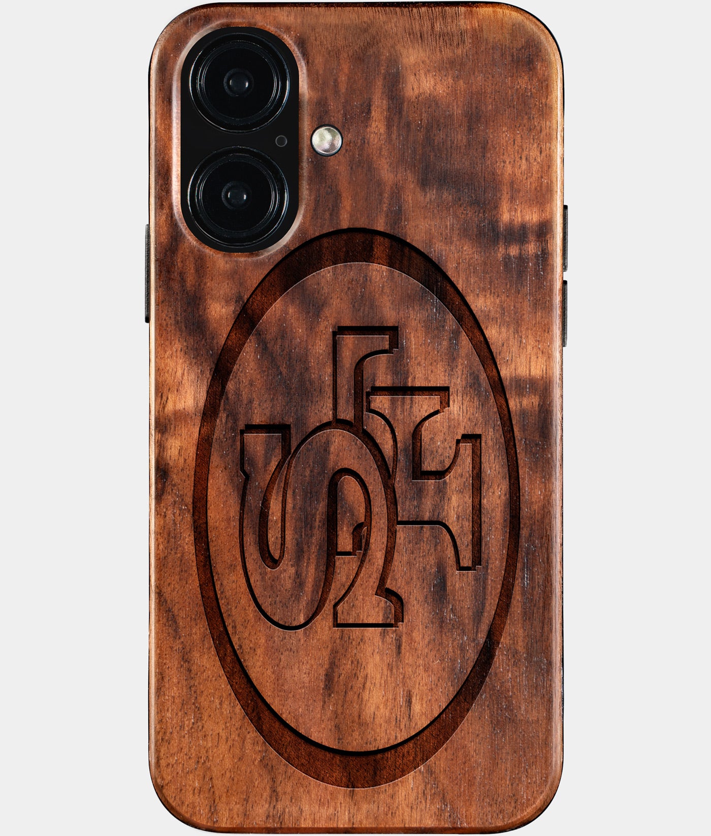 Eco-friendly San Francisco 49Ers iPhone 16 Case - Carved Wood Custom San Francisco 49Ers Gift For Him - Monogrammed Personalized iPhone 16 Cover By Engraved In Nature