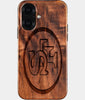 Eco-friendly San Francisco 49Ers iPhone 16 Case - Carved Wood Custom San Francisco 49Ers Gift For Him - Monogrammed Personalized iPhone 16 Cover By Engraved In Nature