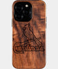 Eco-friendly St Louis Cardinals iPhone 16 Pro Case - Carved Wood Custom St Louis Cardinals Gift For Him - Monogrammed Personalized iPhone 16 Pro Cover By Engraved In Nature