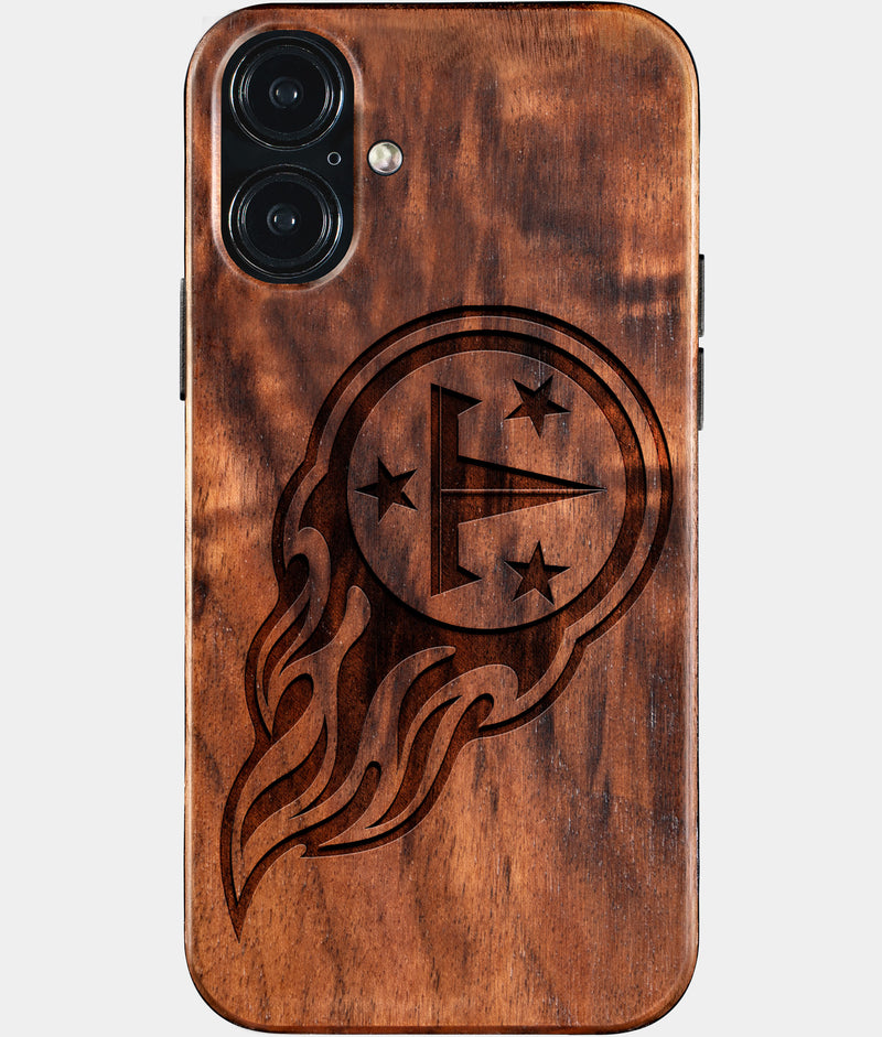 Eco-friendly Tennessee Titans iPhone 16 Plus Case - Carved Wood Custom Tennessee Titans Gift For Him - Monogrammed Personalized iPhone 16 Plus Cover By Engraved In Nature