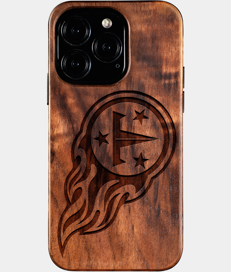 Eco-friendly Tennessee Titans iPhone 16 Pro Case - Carved Wood Custom Tennessee Titans Gift For Him - Monogrammed Personalized iPhone 16 Pro Cover By Engraved In Nature