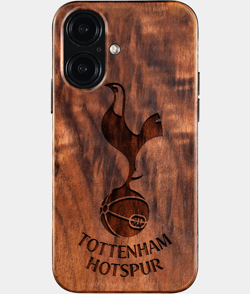Eco-friendly Tottenham Hotspur FC iPhone 16 Case - Carved Wood Custom Tottenham Hotspur FC Gift For Him - Monogrammed Personalized iPhone 16 Cover By Engraved In Nature