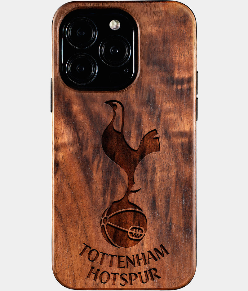 Eco-friendly Tottenham Hotspur FC iPhone 16 Pro Case - Carved Wood Custom Tottenham Hotspur FC Gift For Him - Monogrammed Personalized iPhone 16 Pro Cover By Engraved In Nature