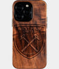 Eco-friendly West Ham United FC iPhone 16 Pro Case - Carved Wood Custom West Ham United FC Gift For Him - Monogrammed Personalized iPhone 16 Pro Cover By Engraved In Nature