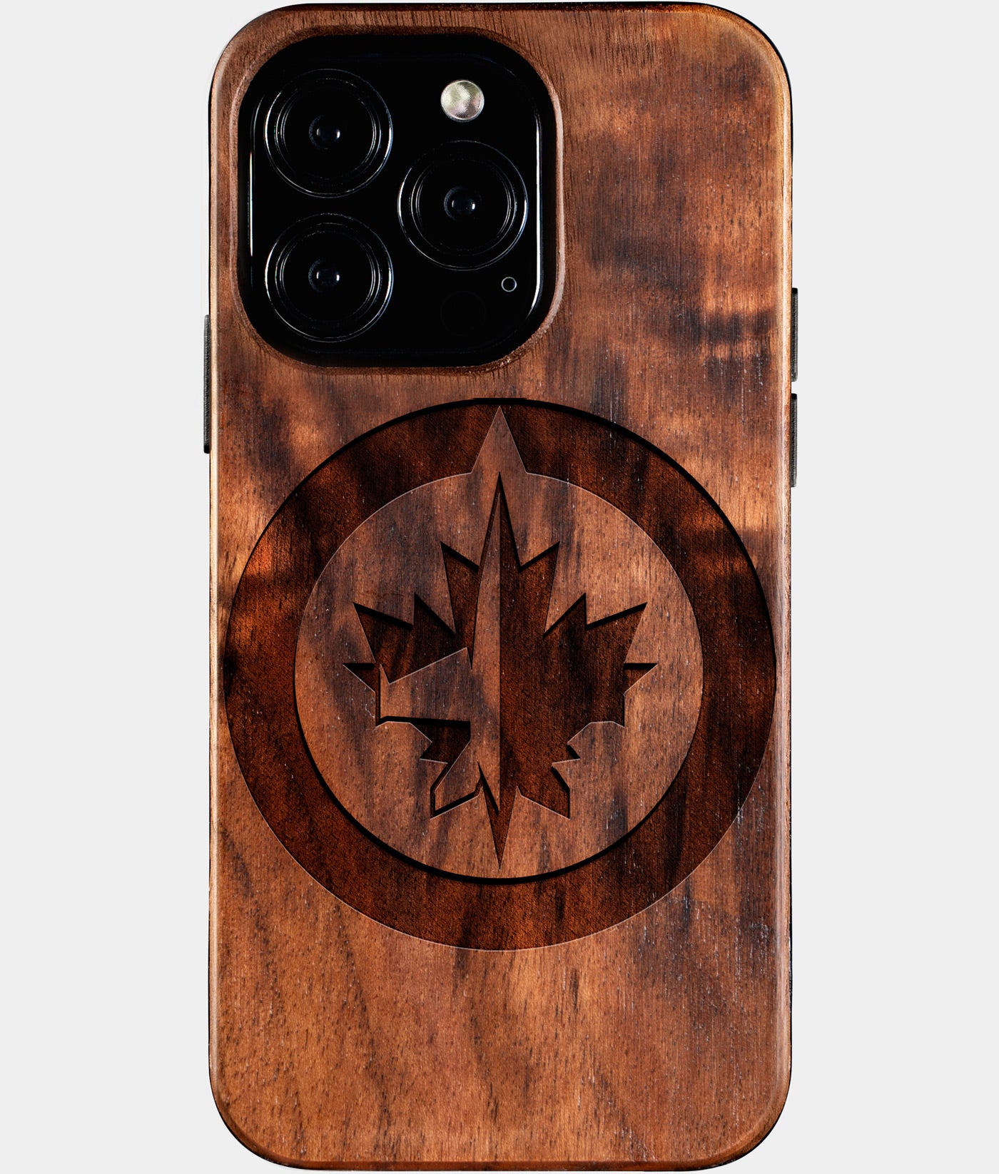 Eco-friendly Winnipeg Jets iPhone 16 Pro Case - Carved Wood Custom Winnipeg Jets Gift For Him - Monogrammed Personalized iPhone 16 Pro Cover By Engraved In Nature