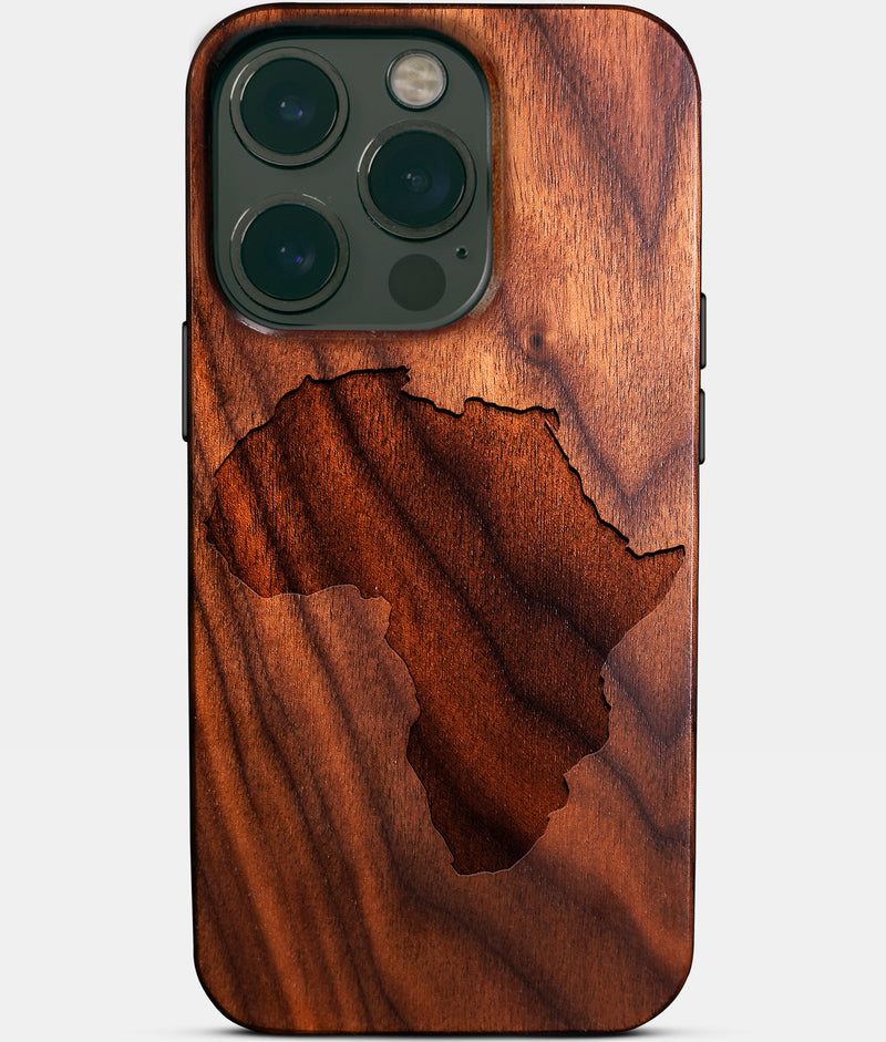 Africa Shape Map Wood iPhone 14 Pro Case - HBCU Gear College Graduation Gifts For Black Men And Women Black Owned Gifts 2022 Christmas Gifts - African American Black Owned Businesses iPhone 14 Pro Cover In Los Angeles 2022 Custom Gifts For Personalized Black Men