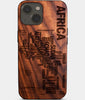 Africa Typography Map Wood iPhone 14 Case - HBCU Gear College Graduation Gifts For Black Men And Women Black Owned Gifts 2022 Christmas Gifts - African American Black Owned Businesses iPhone 14 Cover In Los Angeles 2022 Custom Gifts For Personalized Black Men