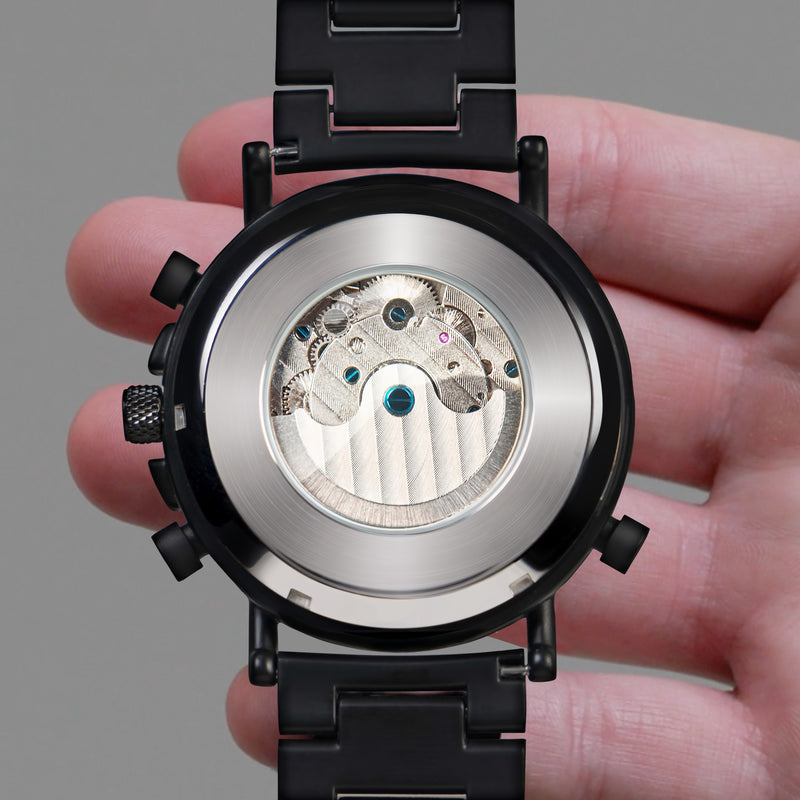 Custom  Skeleton Mechanical Watches | Mens Custom Automatic Wood Watch - Custom Automatic Wood For Gifts - Custom Watch For Husband Boyfriend and Anniversary