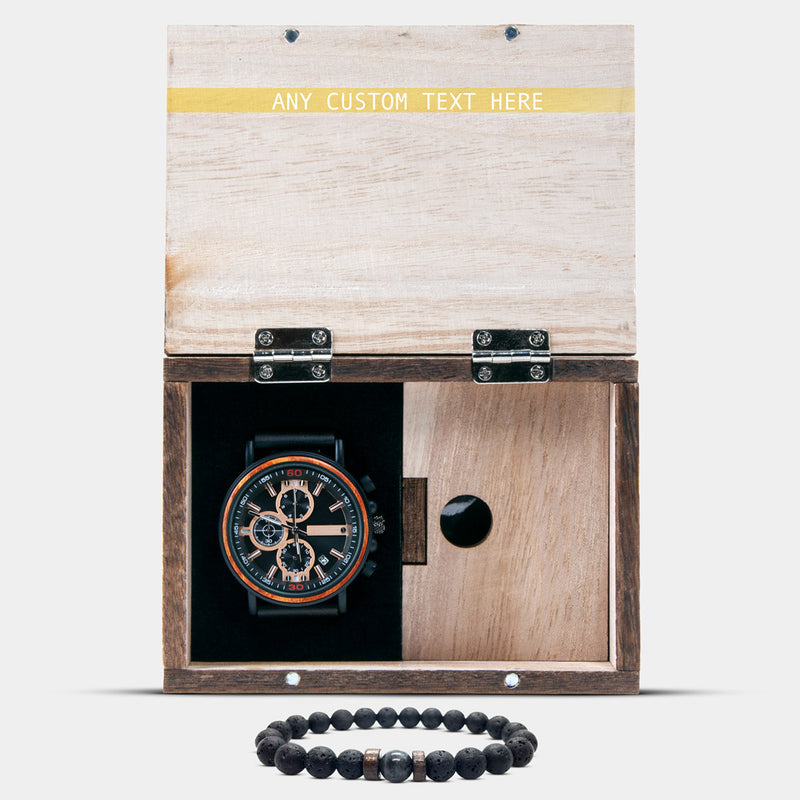 Best Nashville SC Mahogany And Walnut Wood Chronograph Watch - Engraved In Nature