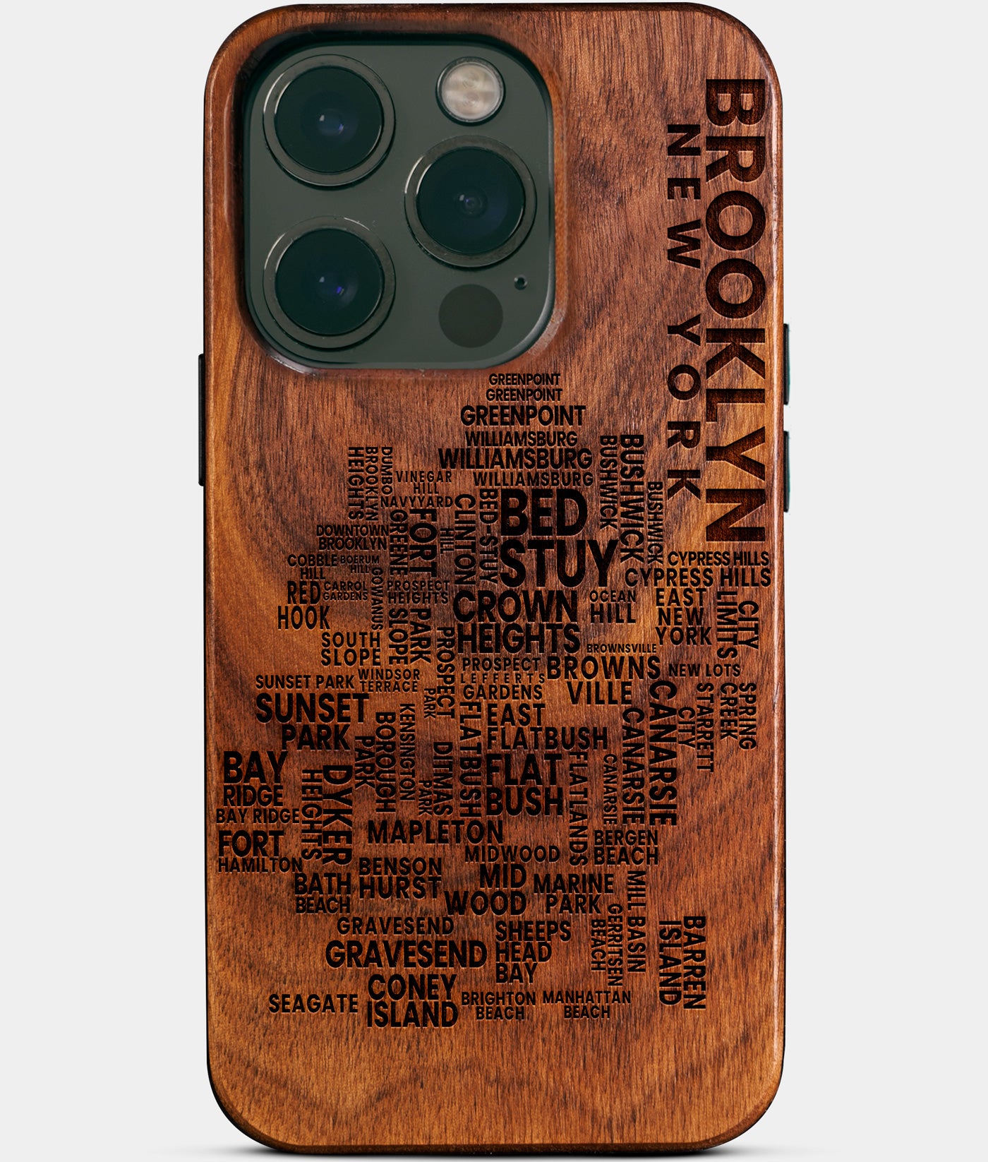 Brooklyn New York  iPhone 14 Pro Case Typography Map Design Of All Brooklyn Neighborhoods  iPhone 14 Pro Cover For New Yorkers Locals And Travelers Brooklyn Gifts NYC Souvenirs