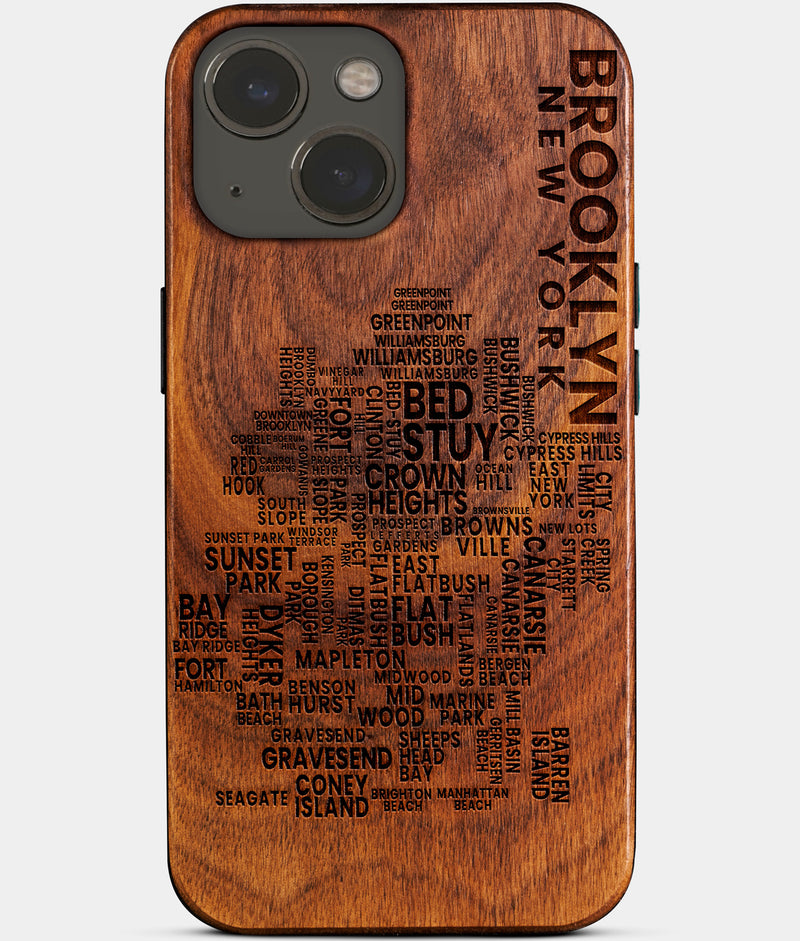 Brooklyn New York iPhone 16 Plus Case Typography Map Design Of All Brooklyn Neighborhoods iPhone 16 Plus Cover For New Yorkers Locals And Travelers Brooklyn Gifts NYC Souvenirs