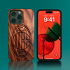 Custom A.C. Milan iPhone 14/14 Pro/14 Pro Max/14 Plus Case - Carved Wood A.C. Milan Cover