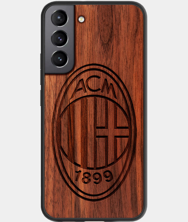 Best Walnut Wood A.C. Milan Galaxy S21 FE Case - Custom Engraved Cover - Engraved In Nature