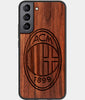 Best Walnut Wood A.C. Milan Galaxy S21 FE Case - Custom Engraved Cover - Engraved In Nature